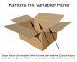 Preview: Versandkarton 50 x 40 x 20-25 cm variable Höhe 2-wellig