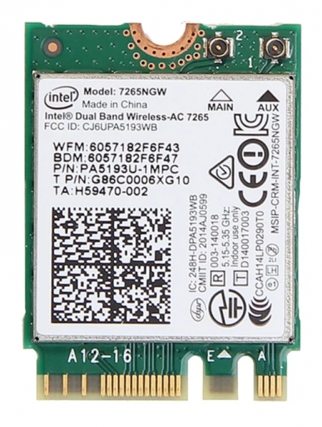 WLAN / Bluetooth Karte Intel Wireless-AC Dualband M.2 7265NGW