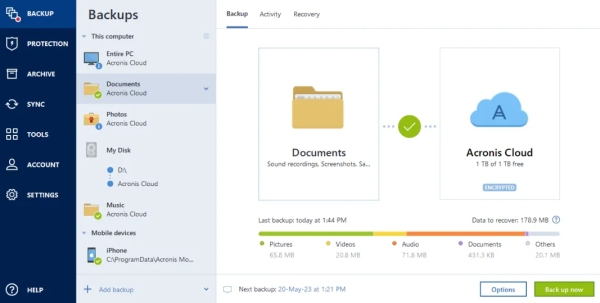 Managed & Überwachtes Cloud Backup - 1000 GB Speicherplatz, 1 PC, 1 Jahr