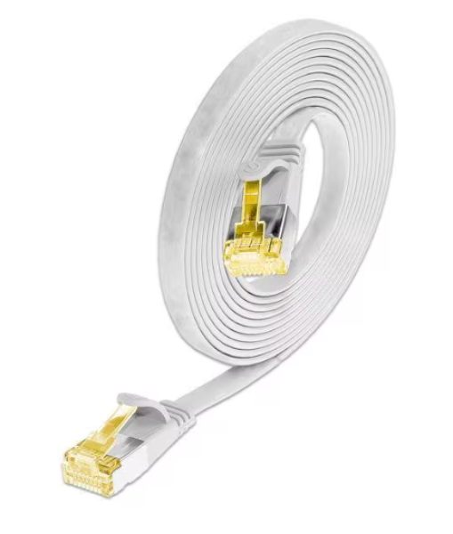 Ethernet RJ45 LAN Kabel 2m weiss flach Cat. 6