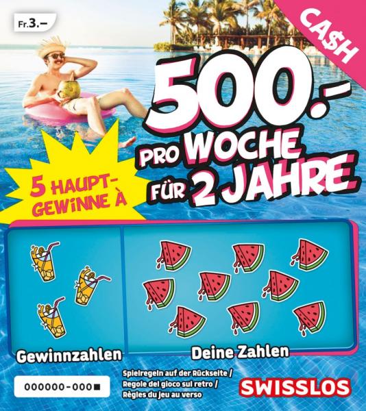 Geschenk: 1 Swisslos CA$H (gratis ab einem Bestellwert von CHF 140.00)